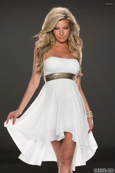 Повседневные платья ML18066 Drop 5 цветов Элегантное летнее платье без бретелек Хлопковое белое женское длинное шифоновое платье