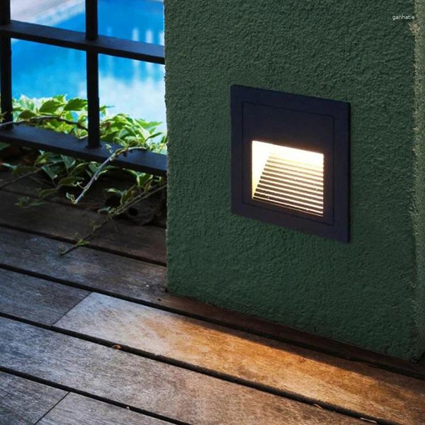 Lampada da parete Incorporata Luce d'angolo Scala Corridoio Cortile Decorazione del giardino Piede Impermeabile IP65 Sconce per interni ed esterni 6pa