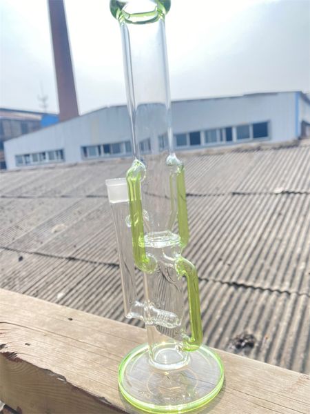 Acentos verdes exclusivos Reciclar Bong Hookah com 16 polegadas e 18mm de fábrica articular direta