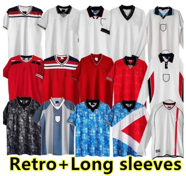 Englands Retro-Fußballtrikot 2001 02 03 1994 95 1996 McManaman Shearer 1998 Gerrard Scholes Owen 08 10 Heskey 82 84 87 1990 Gascoigne Vintage klassisches Fußballtrikot