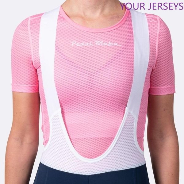 Jackets de corrida super leve 2023 Mulheres de verão malha de aranha de bicicleta respirável camada de bicicleta de bicicleta rosa camisa de manga curta esporte roupas íntimas