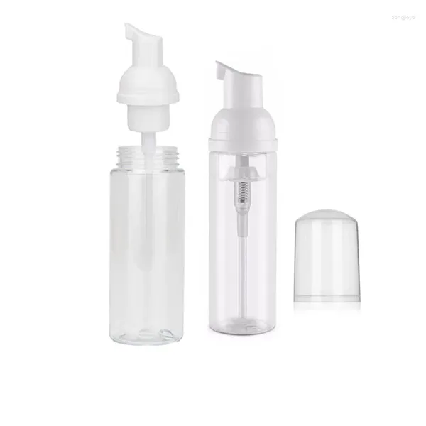 Garrafas de armazenamento 10pcs 60ml bomba de espuma plástica mini tamanho de viagem garrafa dispensadora de espuma para limpeza de embalagens de cosméticos