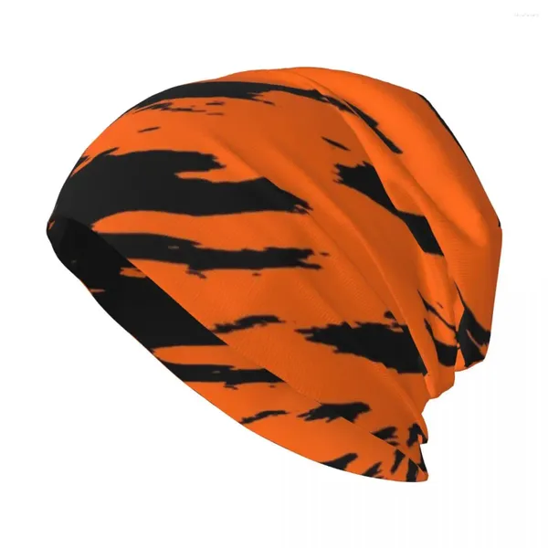 Berets Tiger Print Bengal Orange Schwarz Tiermuster Strickmütze Bergsteigen Golf Cap Caps Herren Damen