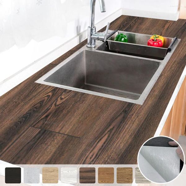 Vetrofanie Funlife autoadesive in stile legno da parete per cucina bar mobili rinnovamento pellicola carta da parati olio impermeabile 20 * 300 cm