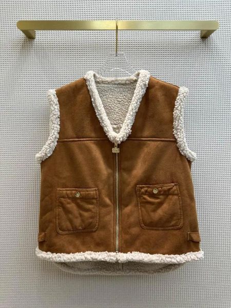 Gilet da donna Prodotti invernali Gilet in lana pallinata fatto a macchina Versione con scollo a V mai superata