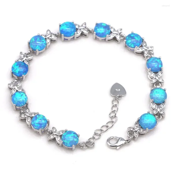Strang JLB-122 Design Blau Und Weiß Feuer Opal Geometrische Rhodiniert Armband Weiblichen Großhandel Mode Schmuck Geschenk