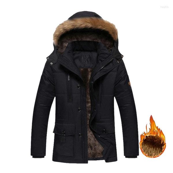 Herren Daunenjacke Herren Winterjacke Fellkapuze Parka Mann Verdicken Warme Militär Cargo Mäntel Mittellang Herren Outwear 5XL Drop ABZ109