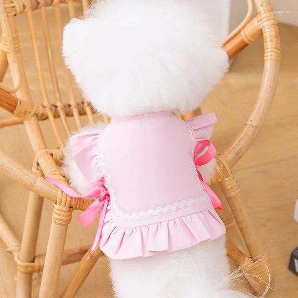 Vestuário para cães Corduroy verificado colete de estimação filhote de cachorro gato vestido curto primavera fina pequena saia estilo princesa