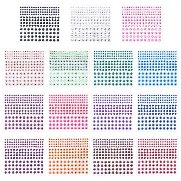 Decorazioni per nail art 2580 pezzi Trucco per bambini multifunzionale 15 colori decorativi per il viso 3 dimensioni autoadesive fai da te strass bling