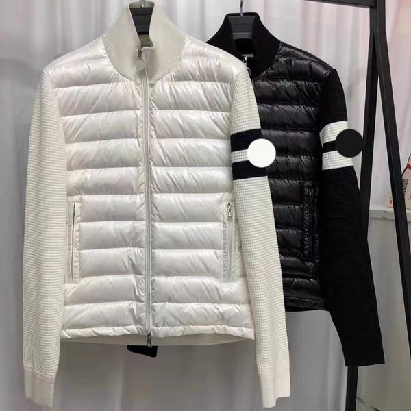 2023 nova jaqueta masculina francesa puffer jaqueta masculina bordado emblema lã malha patchwork jaqueta de inverno fina jaqueta de penas de ganso tem tamanho NFC 1/2/3/4