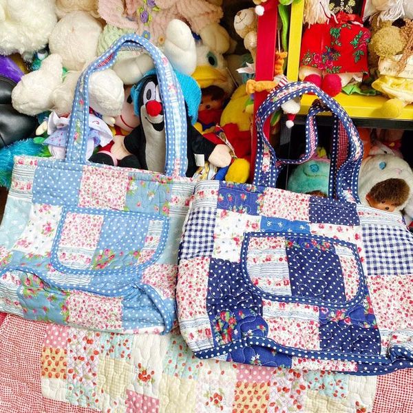 Borse da sera Vintage Girl Floral Patchwork Borsa a tracolla da donna in tessuto di cotone Organizer da viaggio