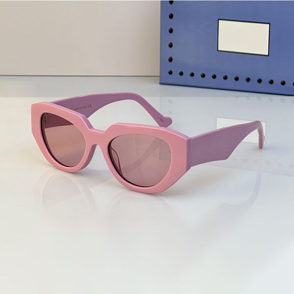 Розовые солнцезащитные очки G солнцезащитные очки для женщин Солнцезащитные очки кошачий глаз Простой европейский стиль Хорошее качество Симпатичные солнцезащитные очки в ацетатной оправе Подходит для всех оттенков лица