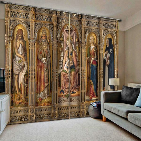 Europa romano anjo cortinas quarto 3d janela cortina de luxo sala estar decorar cortina