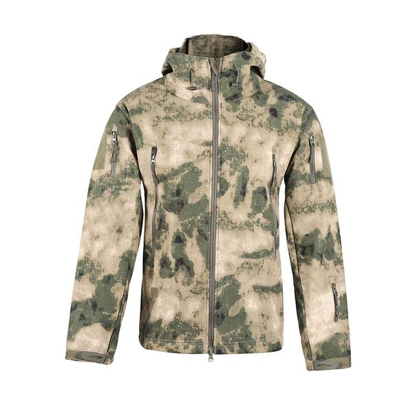 Sport all'aria aperta Felpa con cappuccio Giacca Softshell Woodland Caccia Tiro Abbigliamento Tattico Camo Cappotto Abbigliamento da combattimento Camouflage NO05-201