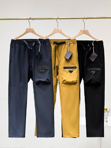 Pantaloni 23ss abbigliamento sportivo da uomo pantaloni da jogging da corsa Tessuto importato Spugna di cotone ad alto peso Sensazione liscia, morbida e delicata Polsini a coste Pantaloni neri taglia asiatica