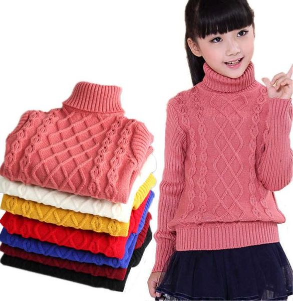 Suéter infantil outonoinverno, pulôveres de malha com gola alta para bebês meninos e meninas 214 anos de uso tx049 y09252500452