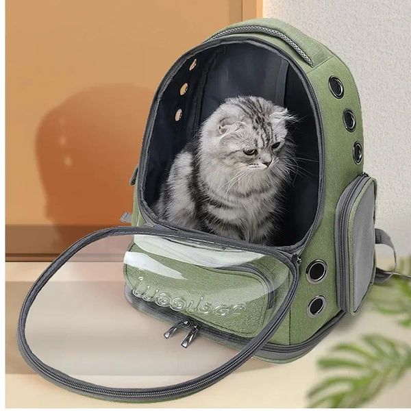 Trasportino per cani 2023 Borsa per gatti Zaino portatile Grande capacità Finestra trasparente Ventilazione Forniture per piccoli animali domestici 1 pz