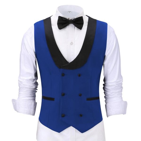 Coletes masculinos colete de negócios casual coletes royal blue slim fit bain blazer blazer champanhe fatos de cistas para noivos do homem