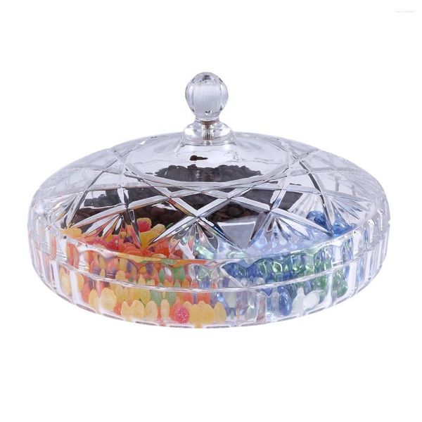 Conjuntos de louça 25 x25x20cm placa de frutas secas tampa recipientes tampas acrílico transparente doces cerâmica