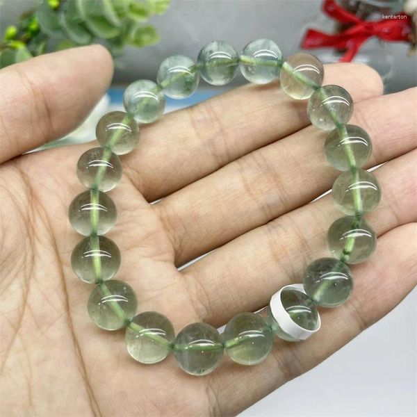 Filo di fluorite verde naturale braccialetto cristallo guarigione moda gioielli Reiki regalo di compleanno 1 pz 10 mm