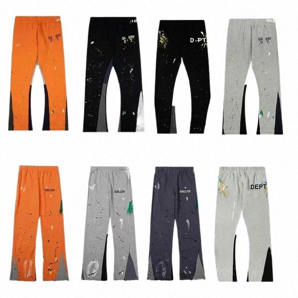 Дизайнерские мужские джинсы с рваными краями Роскошные галереи Dept Jeans Slim Fit Мотоциклетные байкерские джинсы для мужчин Черный z02H #
