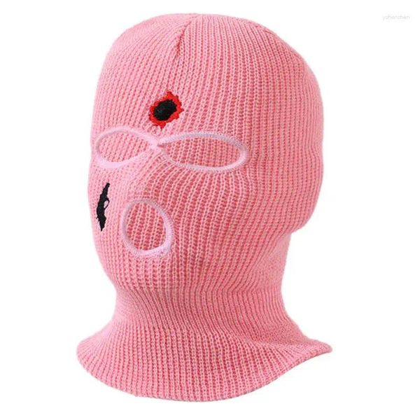Berets 3 Buracos Face Capa Resistente ao Vento Máscara de Esqui Pescoço Gaiter Mantenha Escudo Quente Chapéu para Proteção de Ouvido em Tempo Frio