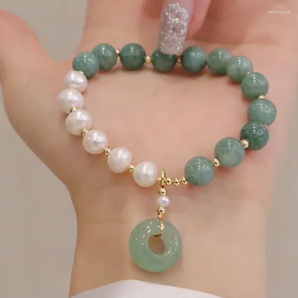 Bracelets de perles de luxe pour femmes, pierres précieuses naturelles pour bijoux en Jade birman, cadeau de fête à la mode