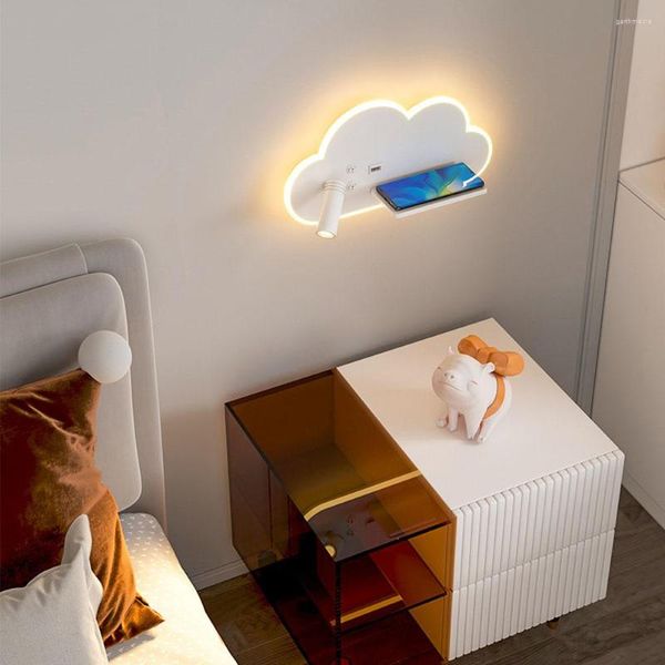 Duvar lambaları minimalist cep telefonu kablosuz şarj lambası yatak odası okuma başucu oturma odası kanepe arka plan