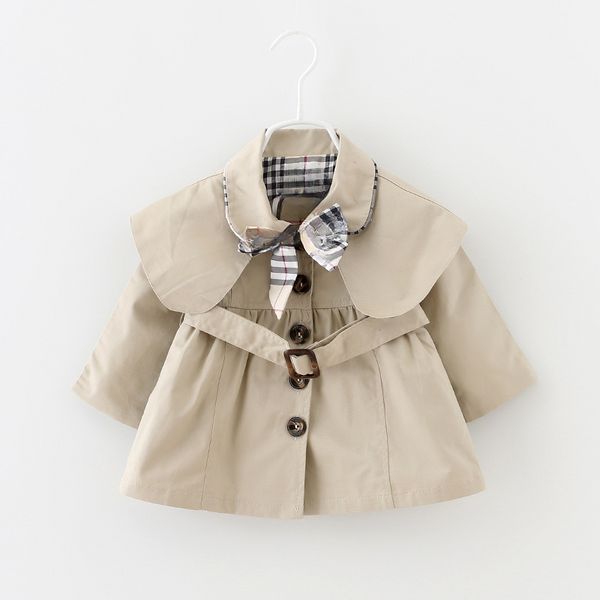 Abbigliamento per bambini Cappotto per bambina Giacca per bambini Primavera Autunno Stile coreano Simpatico trench lungo per bambina