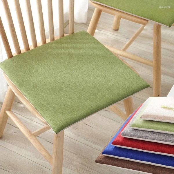 Cuscino 1PC Home Square Chair Panno di lino/cuscino in spugna imitazione sala da pranzo scorrevole