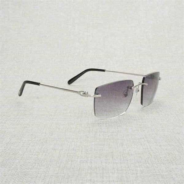 2023 Tasarımcı Gözlükler Model Vintage Rimless Big Square Erkekler Büyük Boy Gözlük Çerçeve Kadın Gözlükler Oculos Gafas Açık Dış Mekan 83MP Güneş gözlüğü
