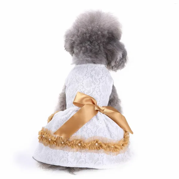 Vêtements de chien Big Vêtements Robes féminines pour chiens moyens Pet Wite Jupe respirante Summer Cat Robe de Pâques Petits chiots