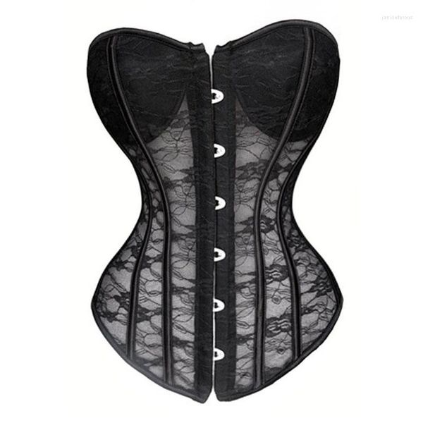 Bustiers Korsetts Sexy Vollbrustkorsett mit Stahlstäbchen zum Schnüren, Bustier mit gepolsterten Körbchen, Dessous, Weiß, Schwarz, Party, Clubwear, Korsett