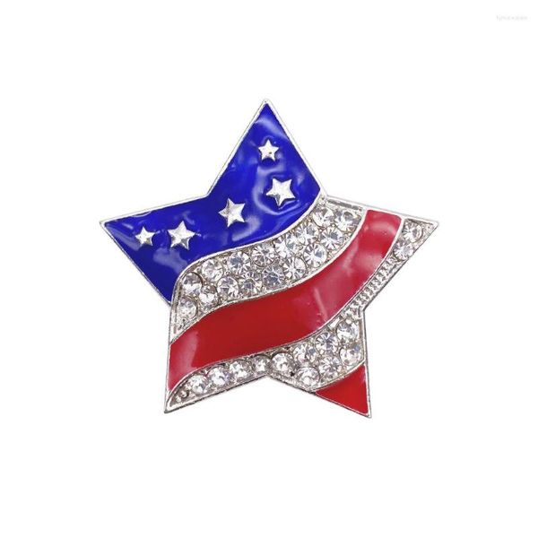 Броши моды модного страза Эмаль Американский флаг звездный булавка броши