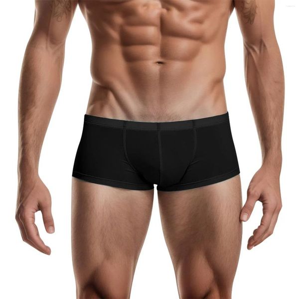 UNDUPTS MENS BOXERS NEFREBLİ ERKEKLER Ultra İnce Kese Düz Renk Boksörü İç çamaşırı Seksi Hombre Fil Bulma Panties İnsan İçin