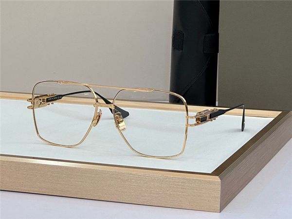 Yeni Moda Tasarımı Square Optik Gözlükler Emperik Metal Çerçeve Lüks Saatlerin İki Tonlu Görünümünden Üstün Üstü Şeffaf Gözlükler