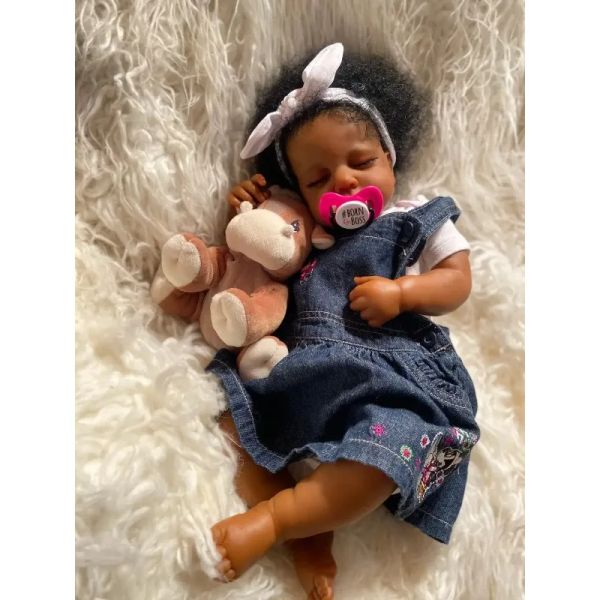 Loulou Baby Doll appena nato da 20 pollici Fatto a mano Realistico Reborn Dormire Soft Touch 3D Pelle dipinta Vene visibili Peluche Babies Doll