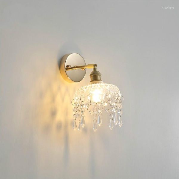 Lâmpada de parede japonês vidro nórdico elegante varanda banheiro quarto sala de estar espelho de fundo espelho
