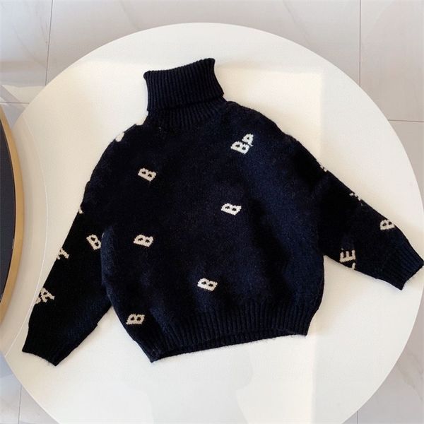 Designer-Pullover für Kinder, Jungen und Mädchen, hochwertige Pullover, Pullover für Babys, Herbst- und Winter-Sweatshirts, warme Kinderpullover mit Buchstabendruck, Größe 90 cm–160 cm, A9