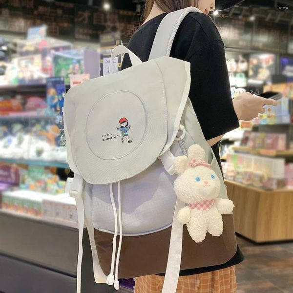 Borse da scuola Moda femminile Impermeabile da viaggio Zaino universitario ad alta capacità Ragazza Kawaii Nylon Lady Cute Women Laptop BookBag