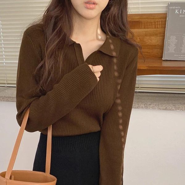 Frauenpullover Dicke süße elegante solide Pullover Frauen Jumper lose Pullover Winter gestrickt koreanische 2023 Herbst Vintage Frau Kleidung