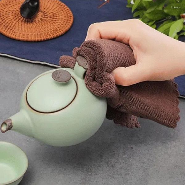 Tovaglioli da tè Accessori per l'acqua Asciugamano Set da tavola Panno in peluche Lino assorbente Teiera in cotone cinese ispessito