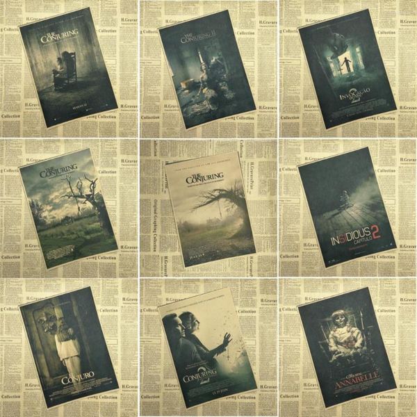 Adesivi murali The Conjuring Classic Terror Movie Core Carta Kraft Poster Bar Cafe Soggiorno Sala da pranzo Dipinti decorativi