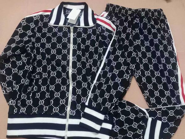 2024 Set di abbigliamento sportivo da uomo di marca MensLuxury Fashion Letter Tuta sportiva Abbigliamento fitness Due pezzi Giacca a maniche lunghe + pantaloni Tuta da uomo casual