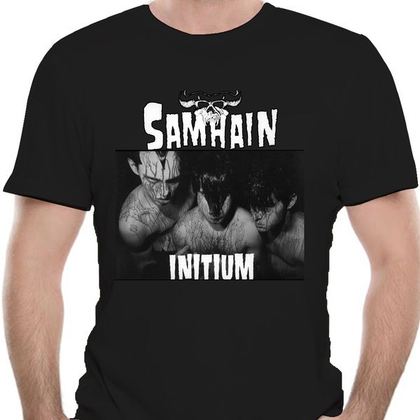 Magliette da uomo SAMHAIN INITIUM 1984 ALBUM BLACK T SHIRT cotone tutte le taglie S5XL DANZIG MISFITS 230404