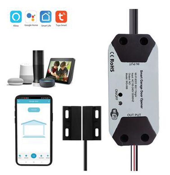 Управление приложением Tuya Wi -Fi Switch Smart Garage Gorge Controller Работайте с Amazon Alexa Echo Google Home Smart Life Control No Hub