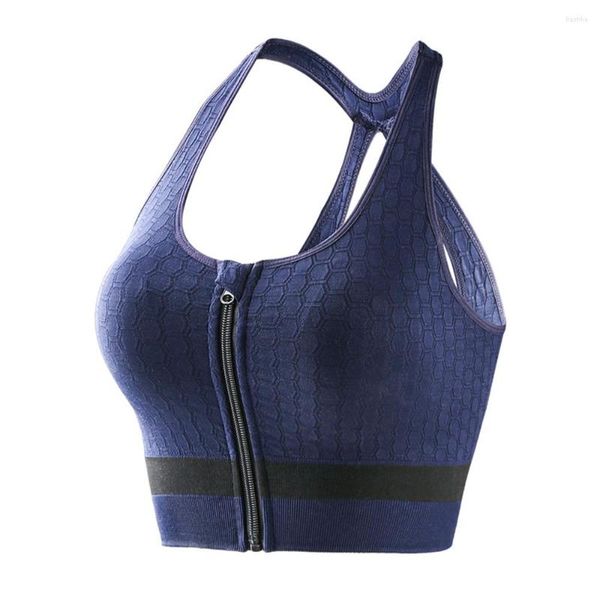 Yoga Outfit Cerniera frontale Reggiseno sportivo Intimo da donna Beauty Back Fitness Top Gilet antiurto ad alta intensità