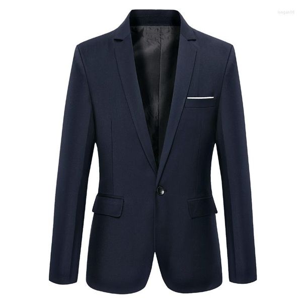 Мужские костюмы мужчин Blazer Black Supt Jacket Navy Blue Slim Fit Мужское деловое повседневное модное в весеннем летнем корейском классическом пальто
