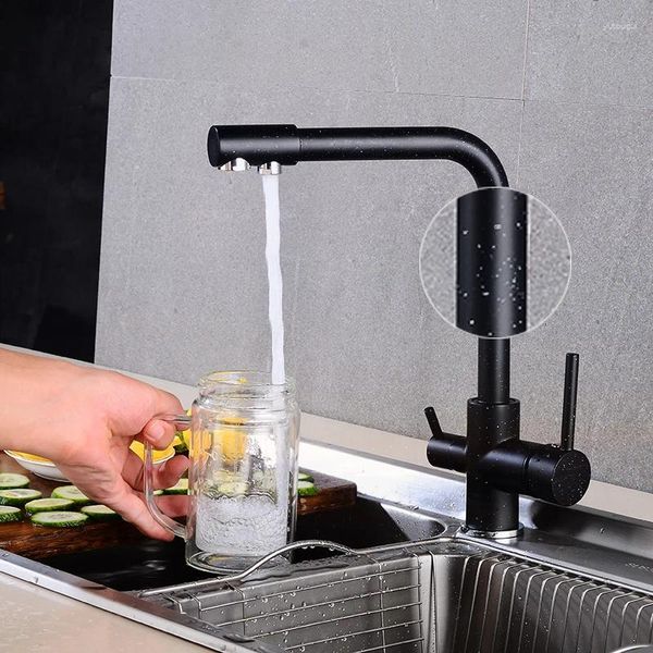 Küchenarmaturen Wasser mit Punkt Messing Purifier Wasserhahn Dual Sprayer Trinken gefiltert Wasserhahn Gefäß Waschbecken Mixer