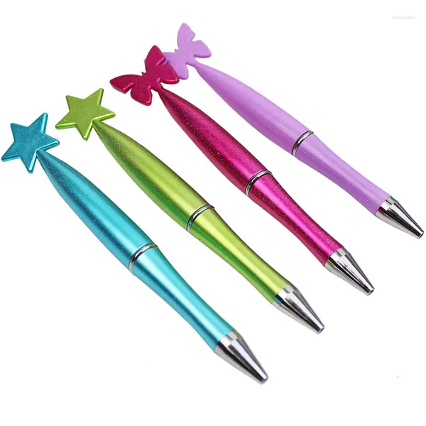 8 pçs borboleta esferográfica sinal caneta rotativa canetas esferográficas material escolar de escritório crianças estudante prêmio